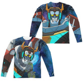 Voltron In Space (Front/Back Print) Men's Regular Fit Polyester Long-Sleeve T-Shirt