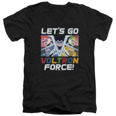 Voltron Lets Go Men's 30/1 Cotton Slim V-Neck T-Shirt
