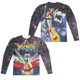 Voltron Space Defender (Front/Back Print) Men's Regular Fit Polyester Long-Sleeve T-Shirt