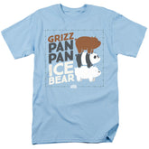 We Bare Bears Grizz Pan Pan Ice Bear Men's 18/1 Cotton Short-Sleeve T-Shirt