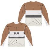 We Bare Bears Stack (Front/Back Print) Men's Regular Fit Polyester Long-Sleeve T-Shirt