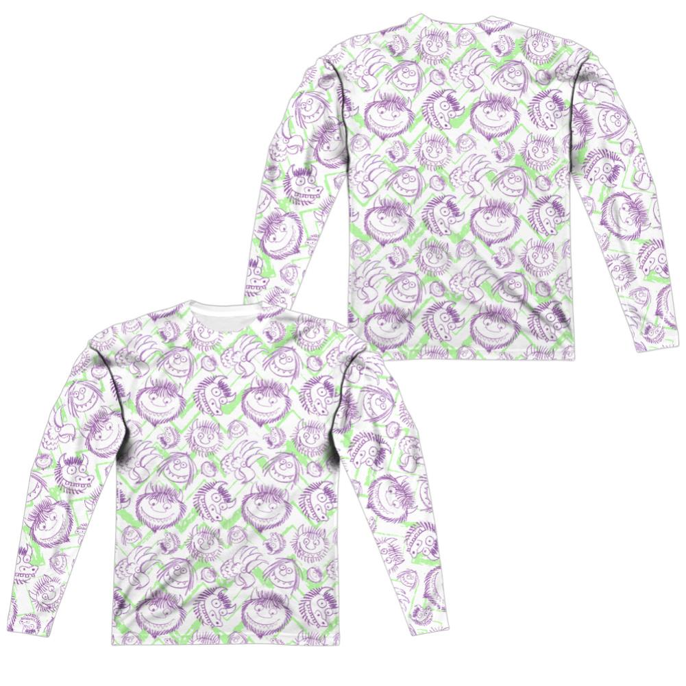 Where The Wild Things Are Wild Scribble (Front/Back Print) Men's Regular Fit Polyester Long-Sleeve T-Shirt