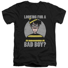 Where's Waldo Bad Boy Men's 30/1 Cotton Slim V-Neck T-Shirt