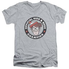 Where's Waldo Champion Men's 30/1 Cotton Slim V-Neck T-Shirt