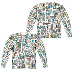 Where's Waldo Figures (Front/Back Print) Men's Regular Fit Polyester Long-Sleeve T-Shirt