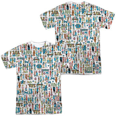 Where's Waldo Figures (Front/Back Print) Men's Regular Fit Polyester Short-Sleeve T-Shirt