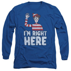 Where's Waldo I'm Right Here Men's 18/1 Cotton Long-Sleeve T-Shirt