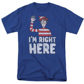 Where's Waldo I'm Right Here Men's 18/1 Cotton Short-Sleeve T-Shirt
