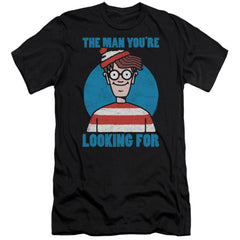 Where's Waldo Looking For Me Men's Ultra-Soft 30/1 Cotton Slim Short-Sleeve T-Shirt