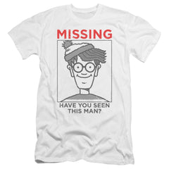 Where's Waldo Missing Men's Ultra-Soft 30/1 Cotton Slim Short-Sleeve T-Shirt