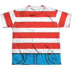 Where's Waldo Waldo Costume Youth Regular Fit Poly Short-Sleeve T-Shirt