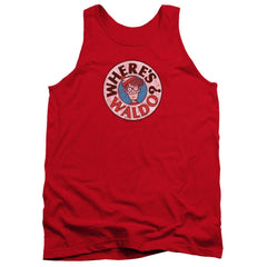 Where's Waldo Waldo Logo Men's 18/1 Cotton Tank Top
