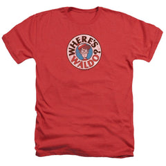 Where's Waldo Waldo Logo Men's 30/1 Heather 60 40 Poly Short-Sleeve T-Shirt