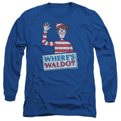Where's Waldo Waldo Wave Men's 18/1 Cotton Long-Sleeve T-Shirt
