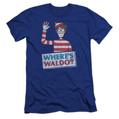 Where's Waldo Waldo Wave Men's Ultra-Soft 30/1 Cotton Slim Short-Sleeve T-Shirt