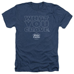 White Castle Craving Men's 30/1 Heather 60 40 Poly Short-Sleeve T-Shirt