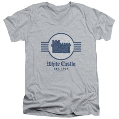White Castle Emblem Men's 30/1 Cotton Slim V-Neck T-Shirt
