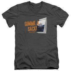 White Castle Gimmie A Sack Men's 30/1 Cotton Slim V-Neck T-Shirt