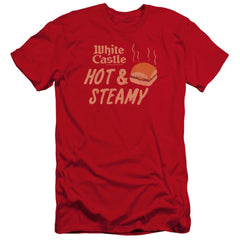 White Castle Hot & Steamy Men's Ultra-Soft 30/1 Cotton Slim Short-Sleeve T-Shirt