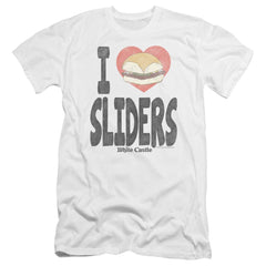 White Castle I Heart Sliders Men's Ultra-Soft 30/1 Cotton Slim Short-Sleeve T-Shirt