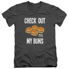 White Castle My Buns Men's 30/1 Cotton Slim V-Neck T-Shirt