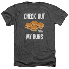White Castle My Buns Men's 30/1 Heather 60 40 Poly Short-Sleeve T-Shirt