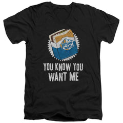 White Castle Want Me Men's 30/1 Cotton Slim V-Neck T-Shirt