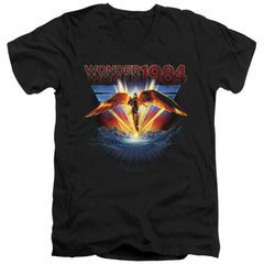 Wonder Woman 1984 84 Metal Men's 30/1 Cotton Slim V-Neck T-Shirt