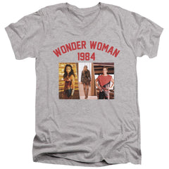 Wonder Woman 1984 Collegiate Montage Men's 30/1 Cotton Slim V-Neck T-Shirt