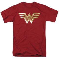 Wonder Woman 1984 Golden Logo Men's 18/1 Cotton Short-Sleeve T-Shirt