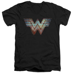 Wonder Woman 1984 Static Logo Men's 30/1 Cotton Slim V-Neck T-Shirt