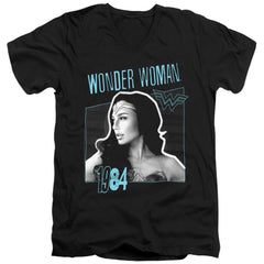 Wonder Woman 1984 Thin Line Men's 30/1 Cotton Slim V-Neck T-Shirt