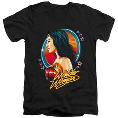 Wonder Woman 1984 Warrior 84 Men's 30/1 Cotton Slim V-Neck T-Shirt