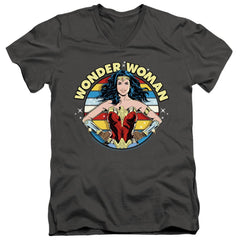 Wonder Woman 1984 Woman Of Wonder Men's 30/1 Cotton Slim V-Neck T-Shirt