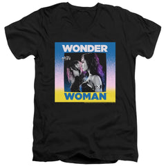 Wonder Woman 1984 Wonder Duo Men's 30/1 Cotton Slim V-Neck T-Shirt