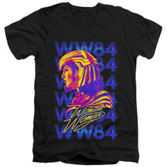 Wonder Woman 1984 WW84 Repeat Men's 30/1 Cotton Slim V-Neck T-Shirt