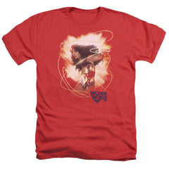 Wonder Woman 75th Burst Men's 30/1 Heather 60 40 Poly Short-Sleeve T-Shirt