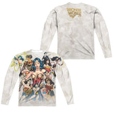 Wonder Woman 75th Collage (Front/Back Print) Men's Regular Fit Polyester Long-Sleeve T-Shirt