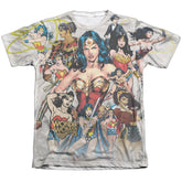Wonder Woman 75th Collage Men's Regular Fit Poly Cotton Short-Sleeve T-Shirt