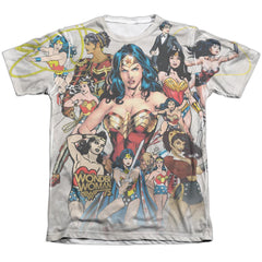 Wonder Woman 75th Collage Men's Regular Fit Poly Cotton Short-Sleeve T-Shirt