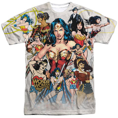 Wonder Woman 75th Collage Men's Regular Fit Polyester Short-Sleeve T-Shirt