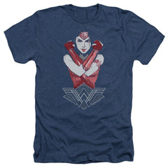 Wonder Woman Movie Amazon Men's 30/1 Heather 60 40 Poly Short-Sleeve T-Shirt