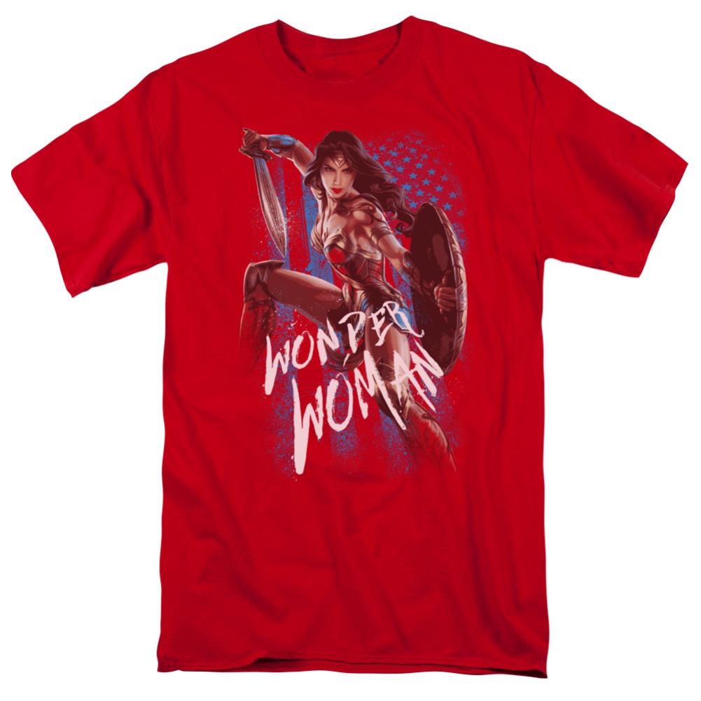 Wonder Woman Movie American Hero Men's 18/1 Cotton Short-Sleeve T-Shirt
