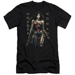 Wonder Woman Movie Armed And Dangerous Men's Ultra-Soft 30/1 Cotton Slim Short-Sleeve T-Shirt