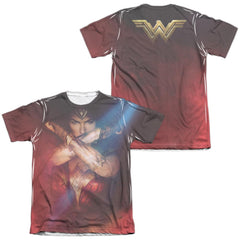 Wonder Woman Movie Arms Crossed (Front/Back Print) Men's Regular Fit Poly Cotton Short-Sleeve T-Shirt