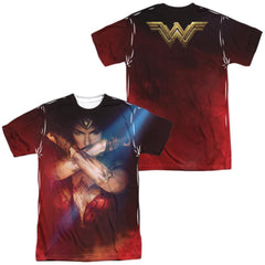 Wonder Woman Movie Arms Crossed (Front/Back Print) Men's Regular Fit Polyester Short-Sleeve T-Shirt