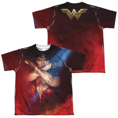 Wonder Woman Movie Arms Crossed (Front/Back Print) Youth Regular Fit Poly Short-Sleeve T-Shirt