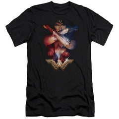 Wonder Woman Movie Arms Crossed Men's Ultra-Soft 30/1 Cotton Slim Short-Sleeve T-Shirt