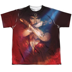 Wonder Woman Movie Arms Crossed Youth Regular Fit Poly Short-Sleeve T-Shirt