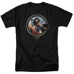 Wonder Woman Movie Battle Pose Men's 18/1 Cotton Short-Sleeve T-Shirt